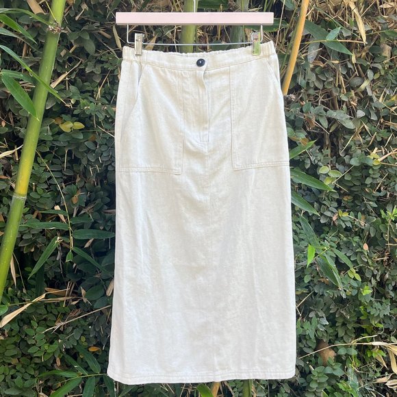 NWT POMANDÉRE cream cotton/linen skirt (size 38/USA 4) - Picture 1 of 4